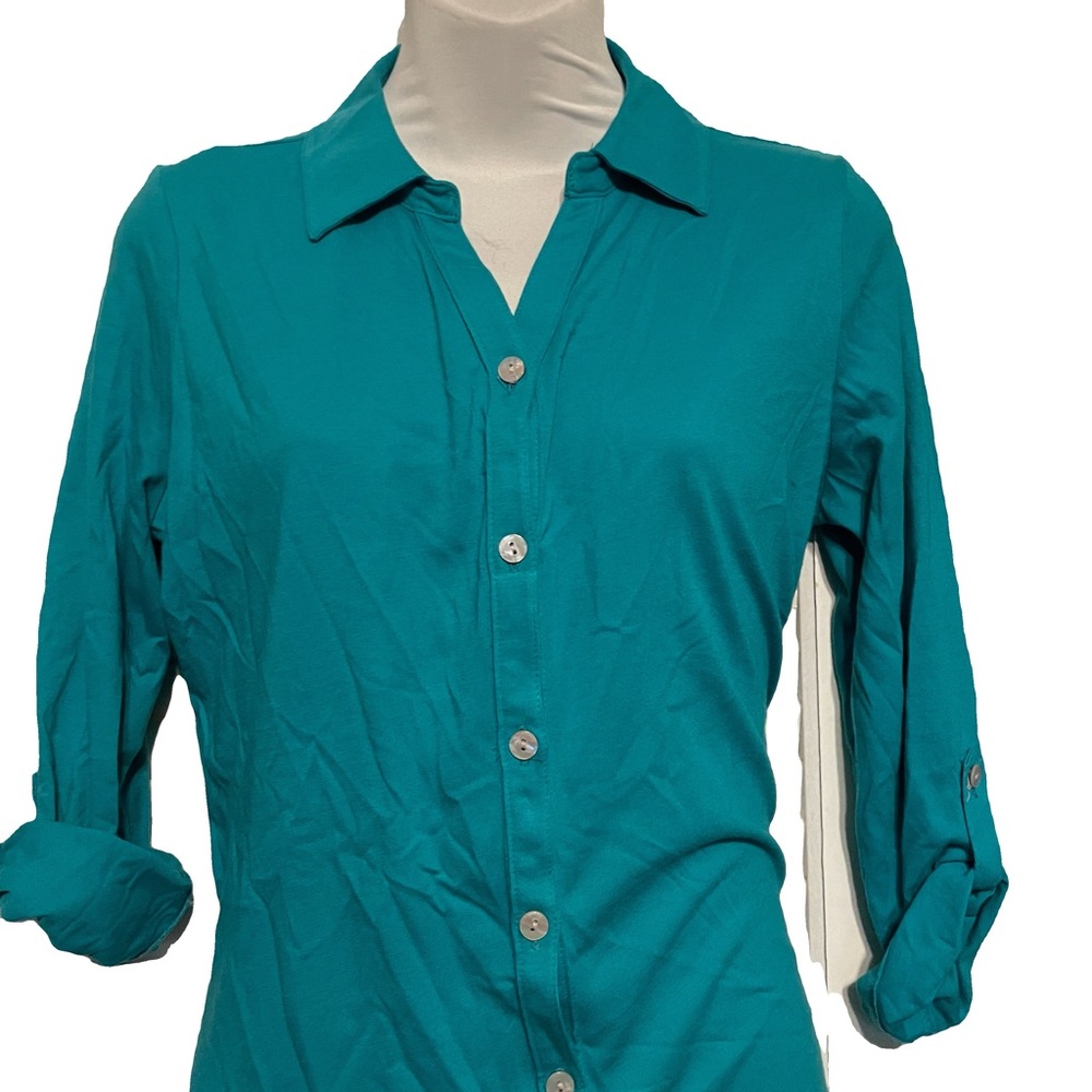 Teal Soft Button up